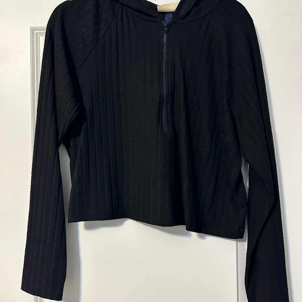 Black Ribbed Women's Top